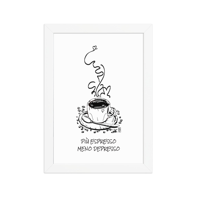 Più Espresso Meno Depresso | Poster A4| Original KRV Brand