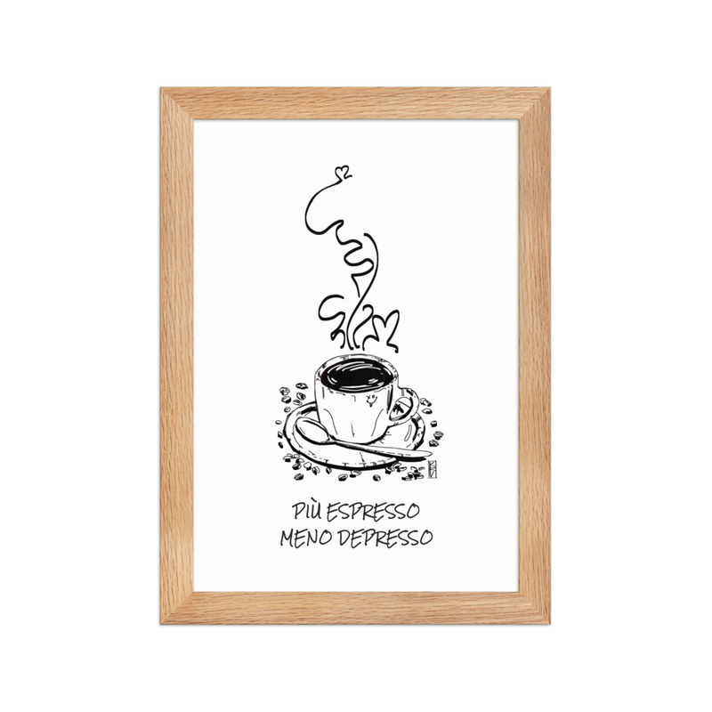Più Espresso Meno Depresso | Poster A4| Original KRV Brand