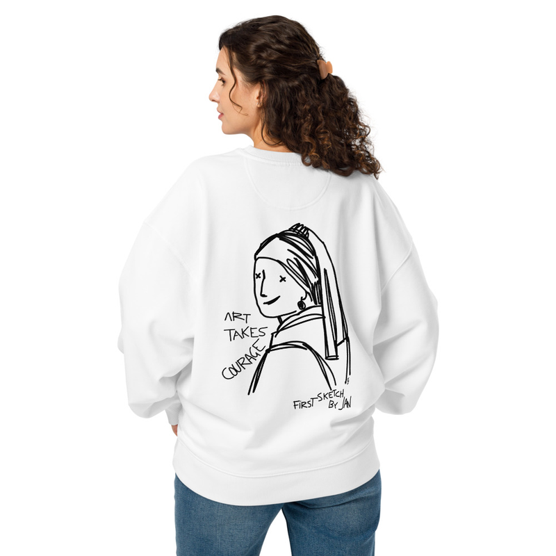 First Sketch by Jan | Save the Art | Original KRV - Unisex organic oversized sweatshirt