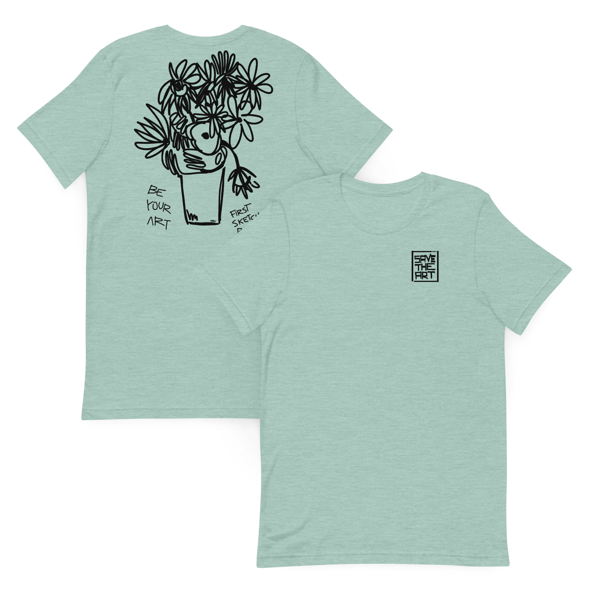 Maglietta First Sketch by Vinz | Save the Art |  T-Shirt Streetwear Original KRV - Maglia Unisex 