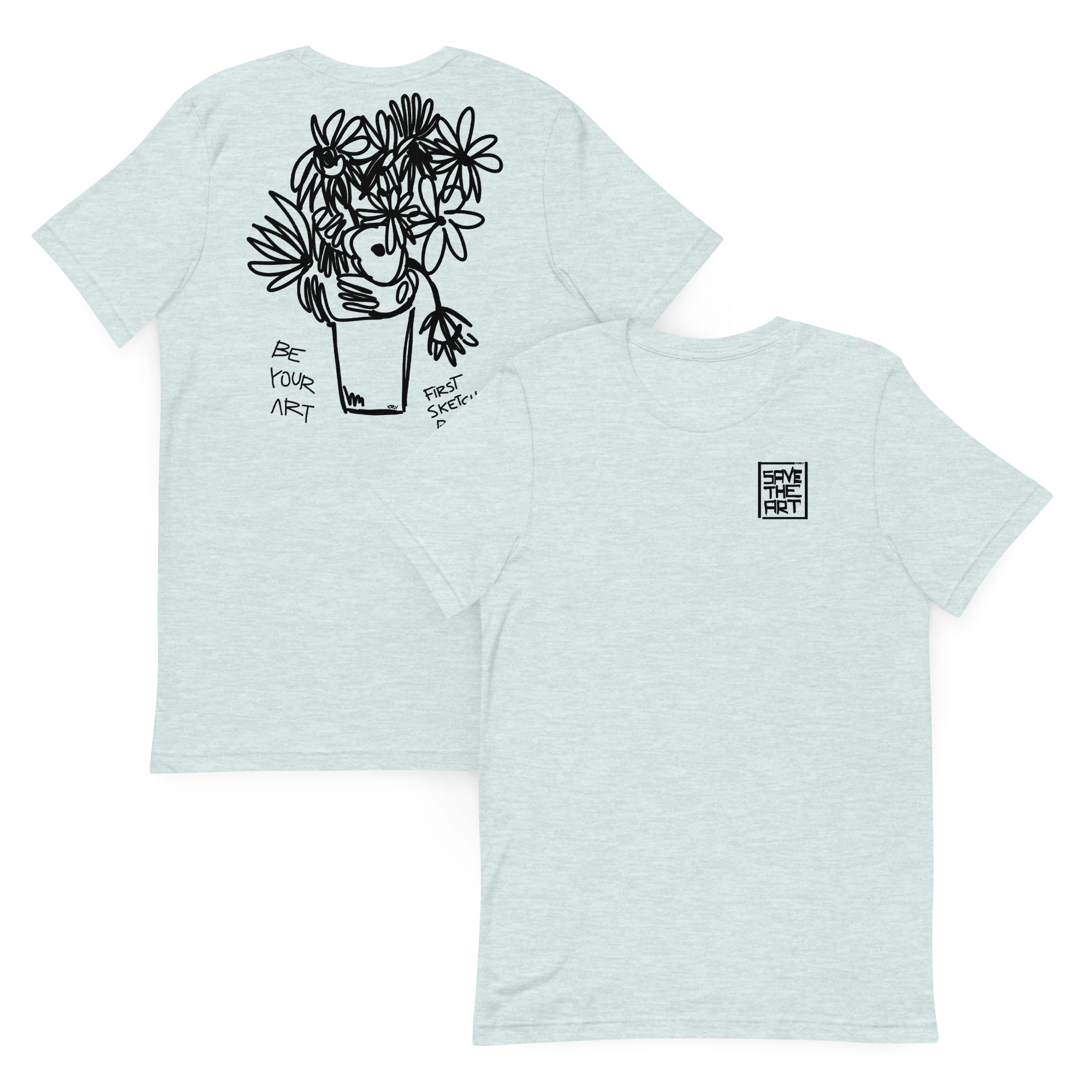 Maglietta First Sketch by Vinz | Save the Art |  T-Shirt Streetwear Original KRV - Maglia Unisex 