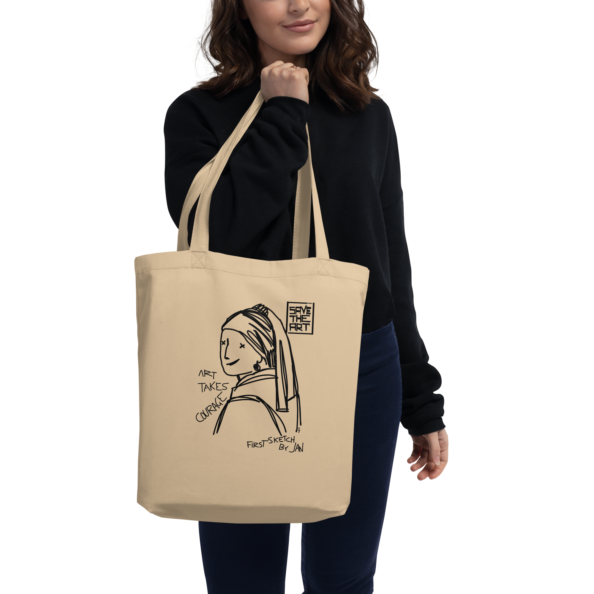 First Sketch by Jan | Save the Art | Original KRV | Eco Tote Bag