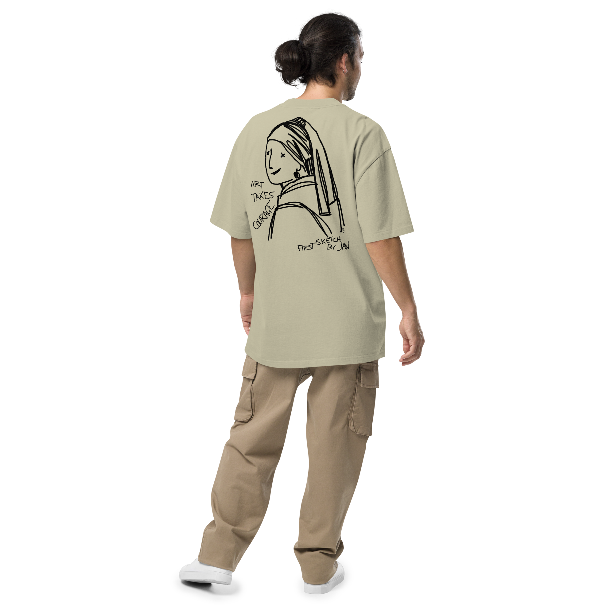 First Sketch by Jan | Save the Art | Original KRV | Oversized faded t-shirt