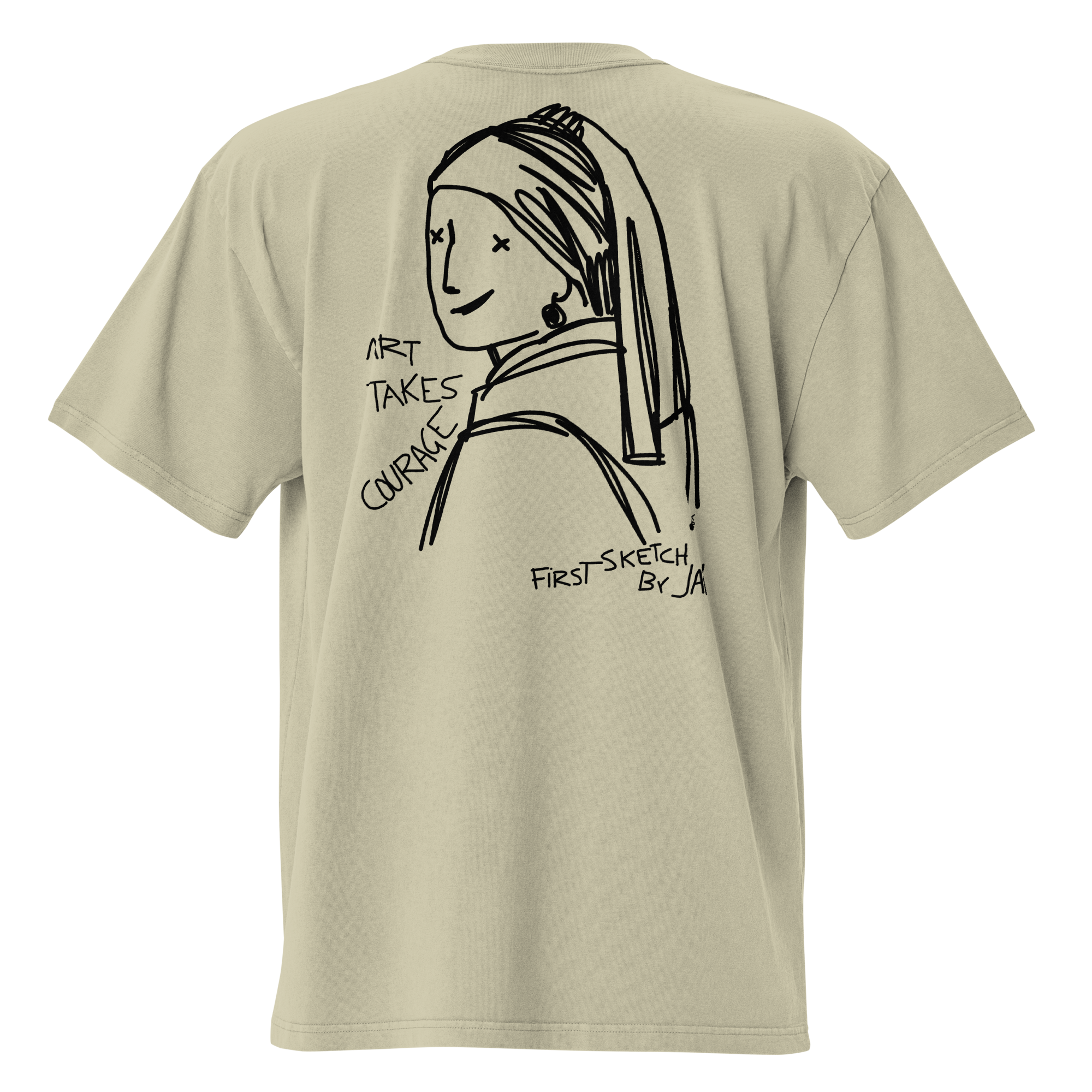First Sketch by Jan | Save the Art | Original KRV | Oversized faded t-shirt