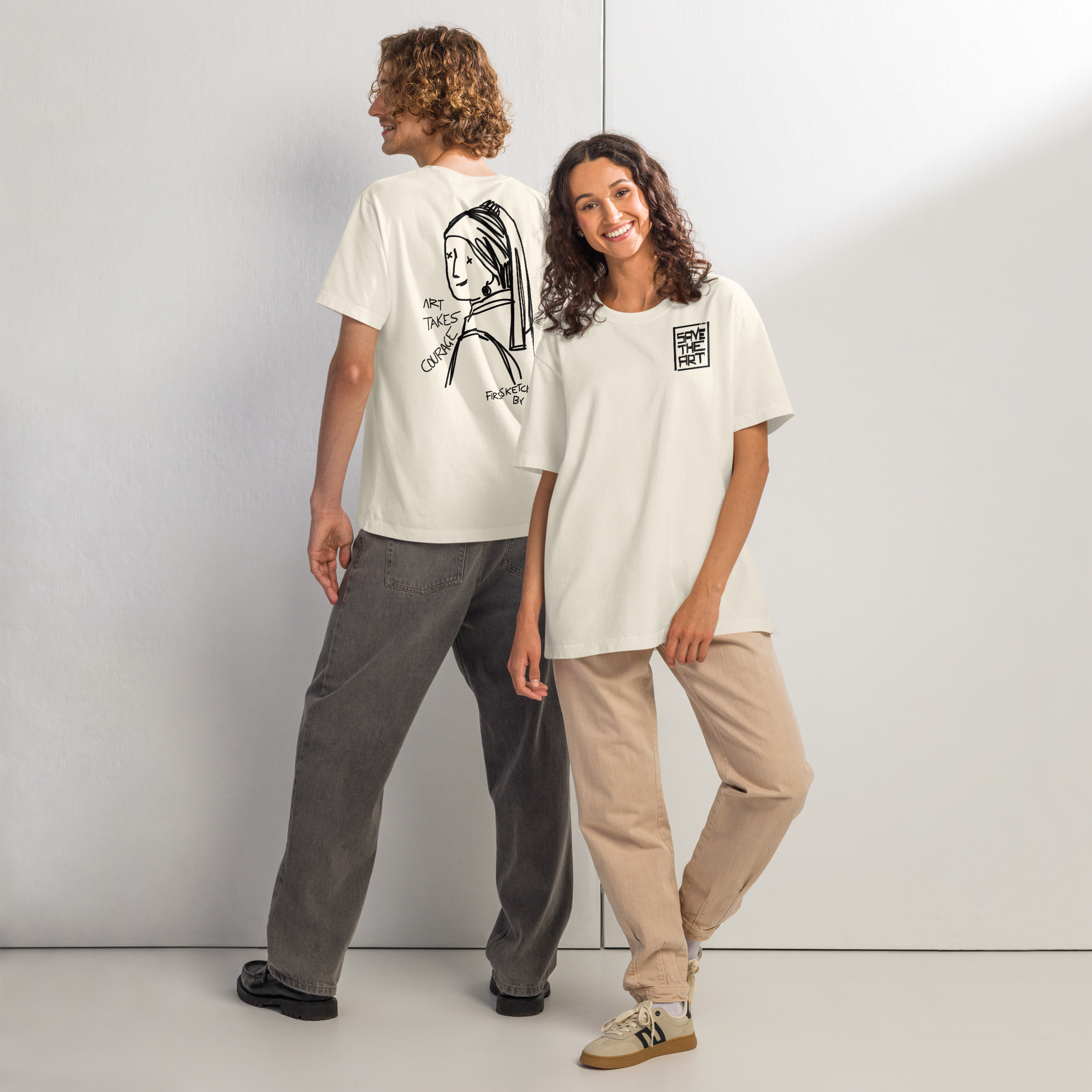 First Sketch by Jan | Save the Art | Original KRV - Unisex oversized t-shirt