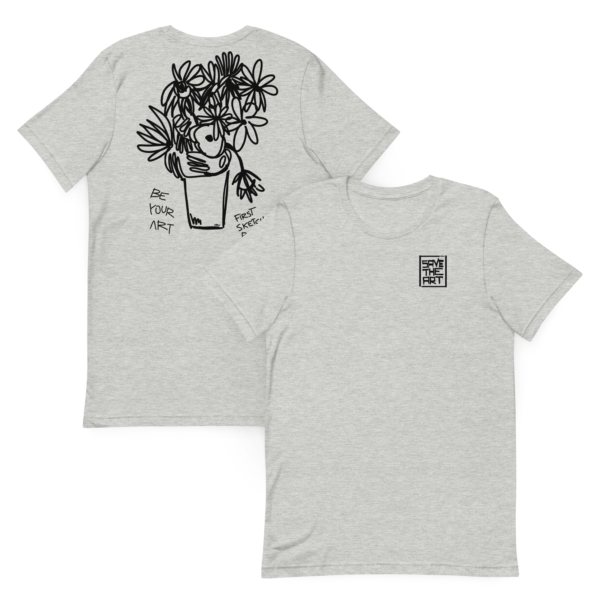 Maglietta First Sketch by Vinz | Save the Art |  T-Shirt Streetwear Original KRV - Maglia Unisex 