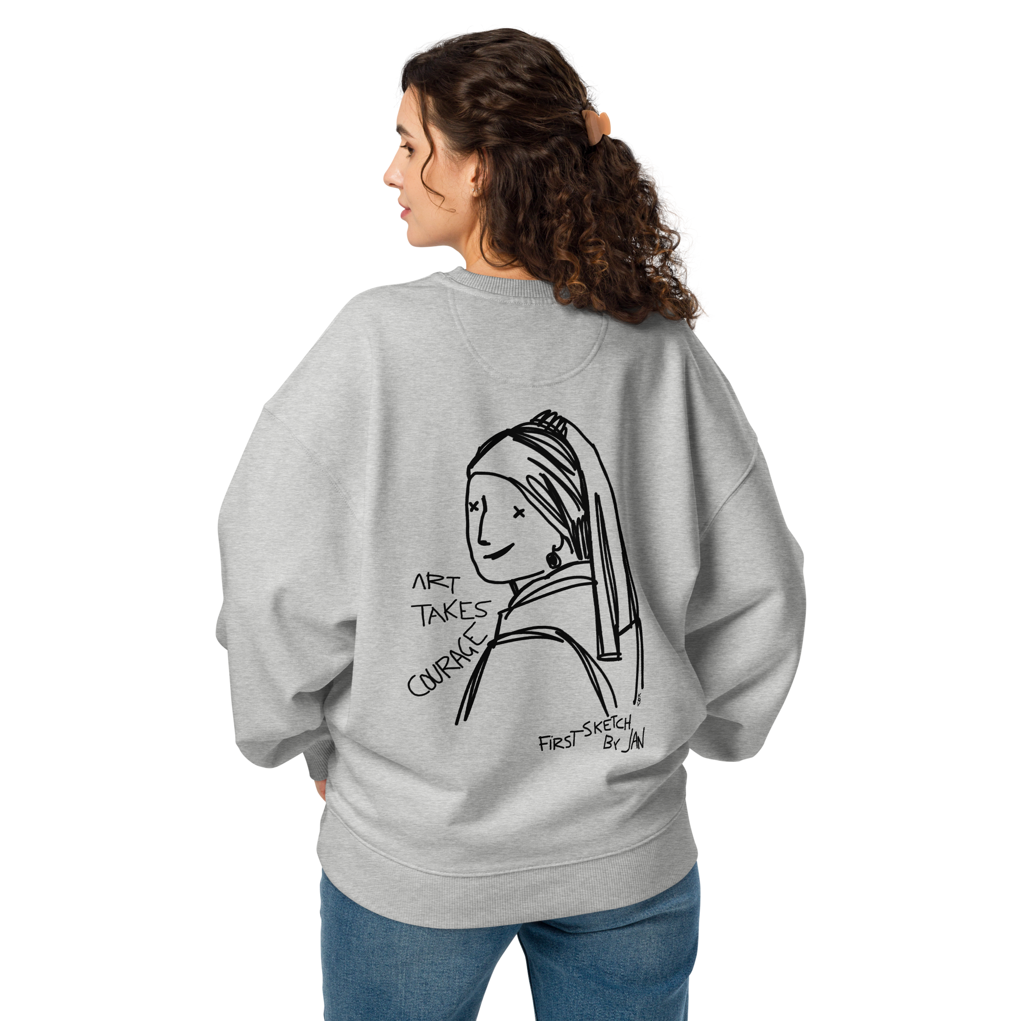 First Sketch by Jan | Save the Art | Original KRV - Unisex organic oversized sweatshirt