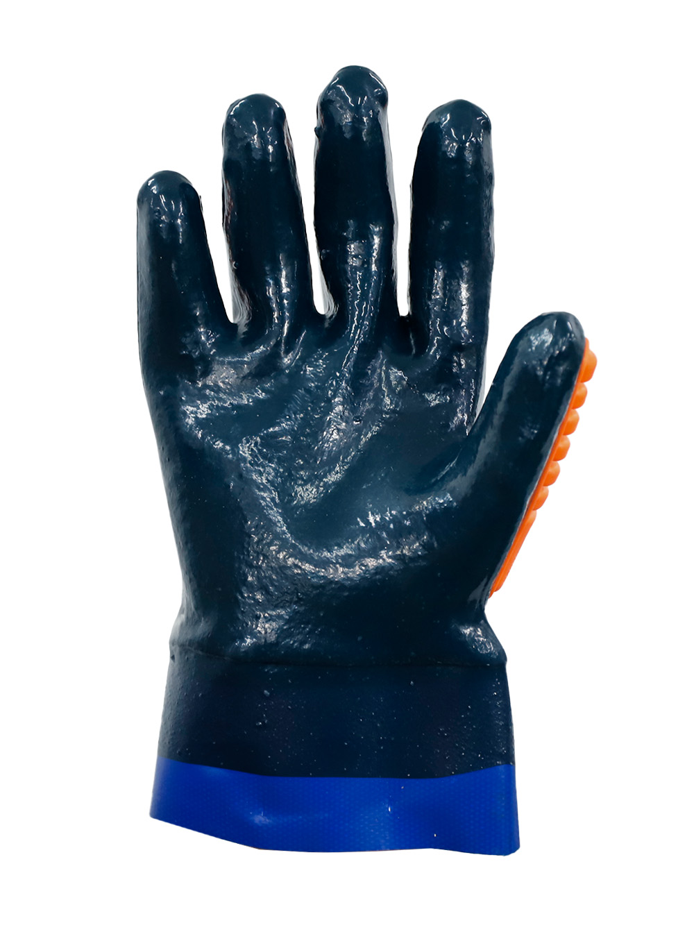 GUANTE NITRILO MEDIO BAÑO COMPLETO AZUL PUÑO DE LONA PVC AZUL CON TPR ANTI-IMPACTO DE PASCALE