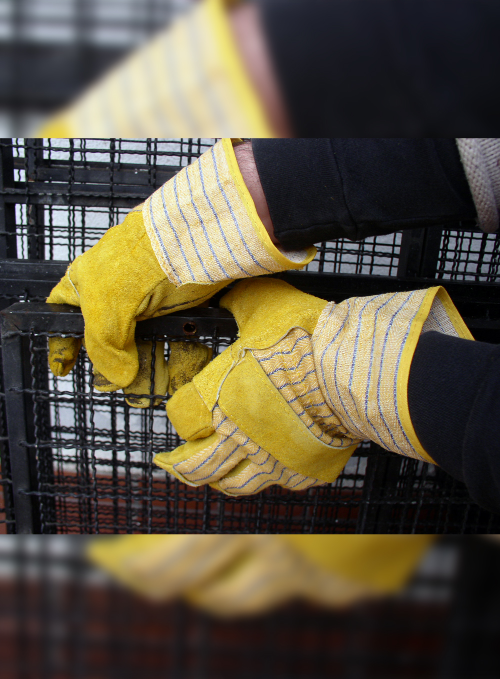 GUANTE AMERICANO DESCARNE AMARILLO PUÑO CORTO LONA TALLE 10 DE PASCALE