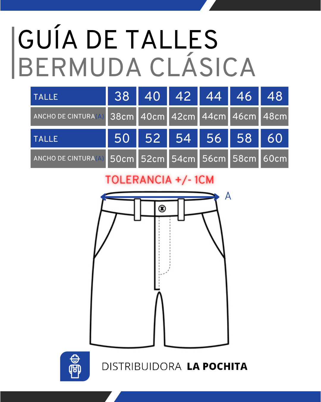 BERMUDA CLÁSICA DE TRABAJO HOMBRE