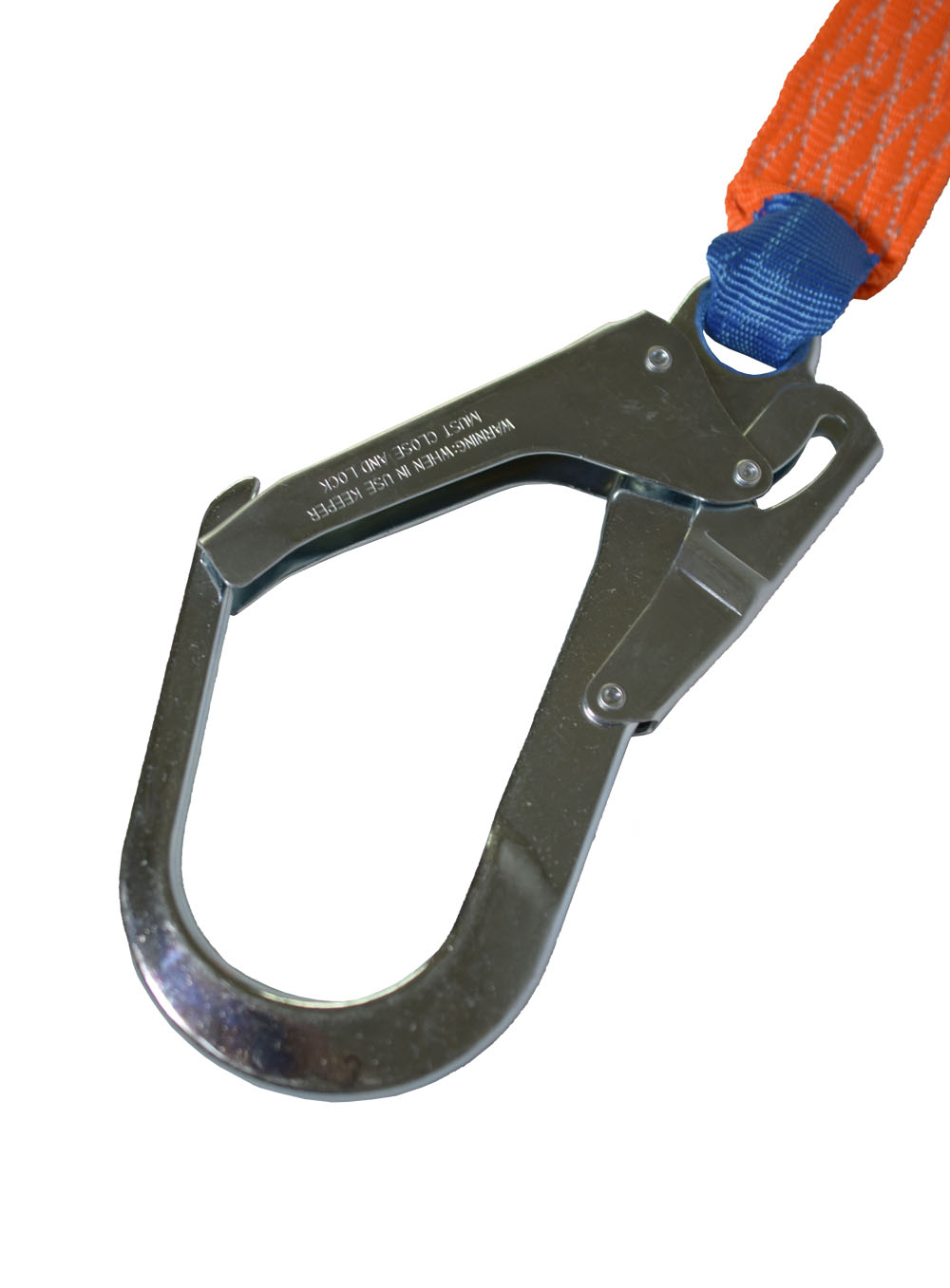 COLA DE AMARRE DE CINTA PLANA 1.5 Y 2 MTS CON MOSQUETONES DE 18MM Y 55MM DE PASCALE