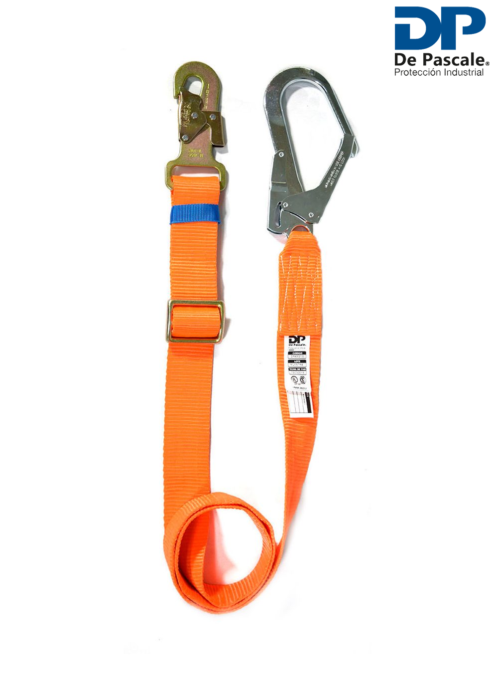 COLA DE AMARRE DE CINTA PLANA 1.5 Y 2 MTS CON MOSQUETONES DE 18MM Y 55MM DE PASCALE