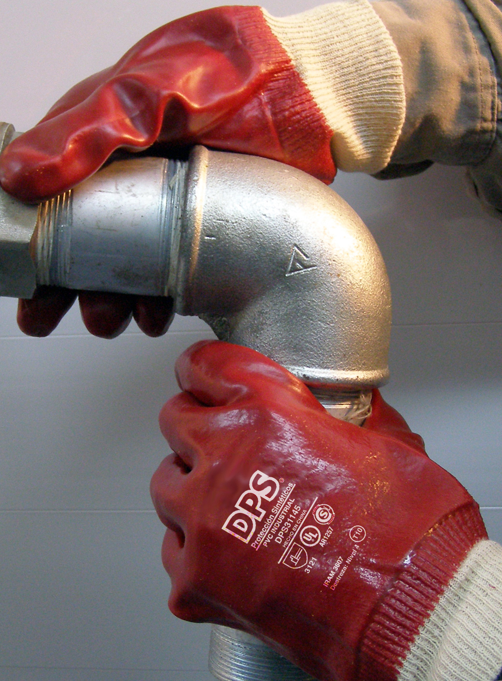 GUANTE PVC ROJO BAÑO COMPLETO PUÑO ELASTIZADO DE PASCALE