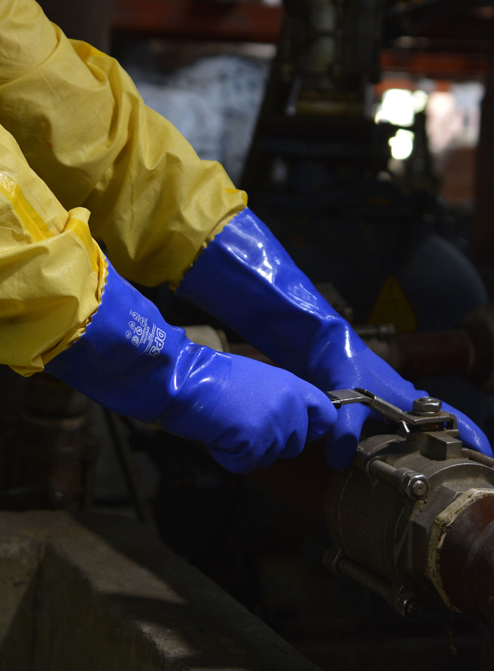 GUANTE PVC INDUSTRIAL AZUL BAÑO COMPLETO 30CM TALLE 10/XL