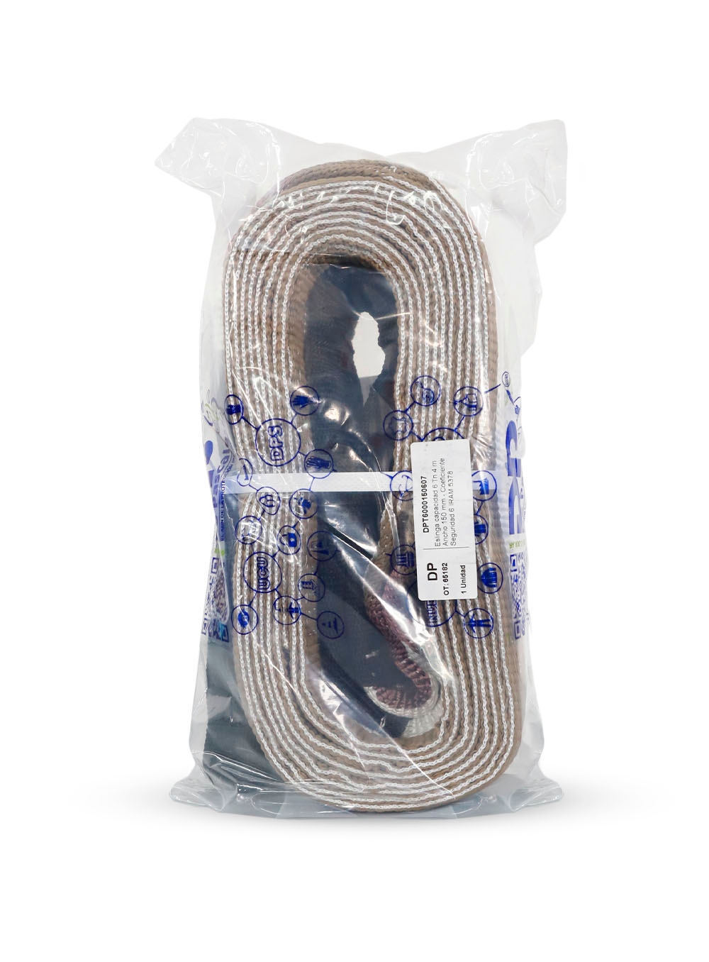 ESLINGA CAPACIDAD 6 TN LARGO 2 A 8 MTS ANCHO 150 MM COEFICIENTE SEGURIDAD 6 DE PASCALE