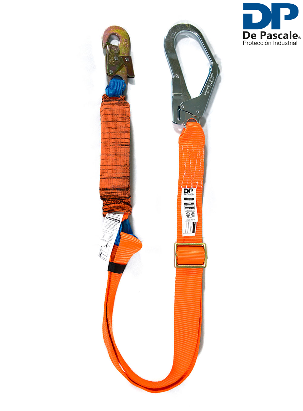 COLA DE AMARRE 2M CON AMORTIGUADOR CON MOSQUETON DE 55MM DE PASCALE