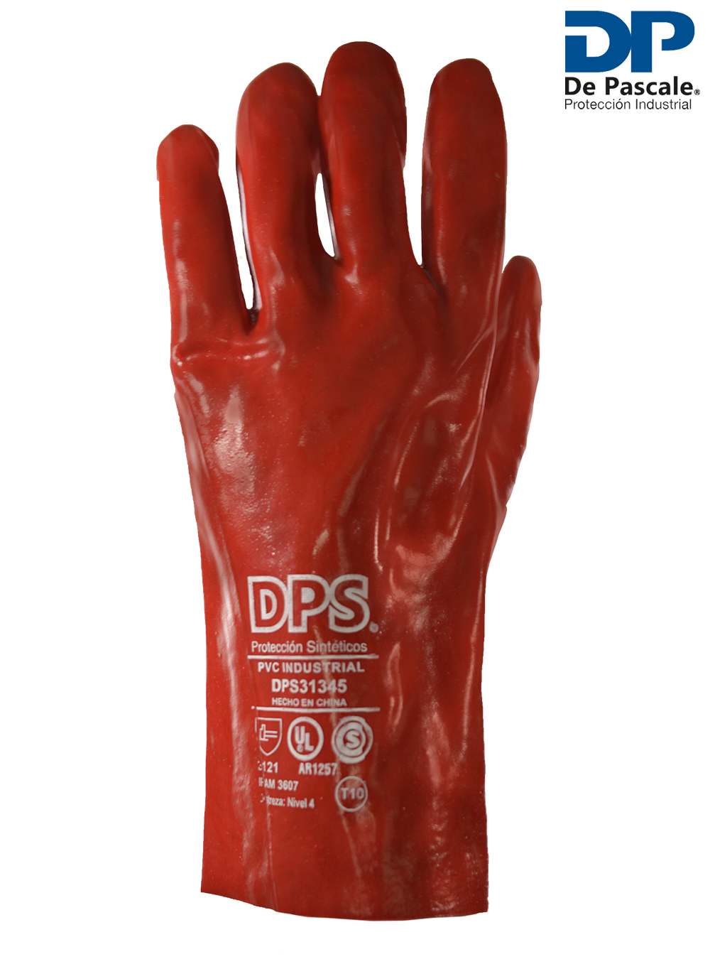 GUANTE PVC INDUSTRIAL ROJO LARGO TOTAL 30CM DE PASCALE