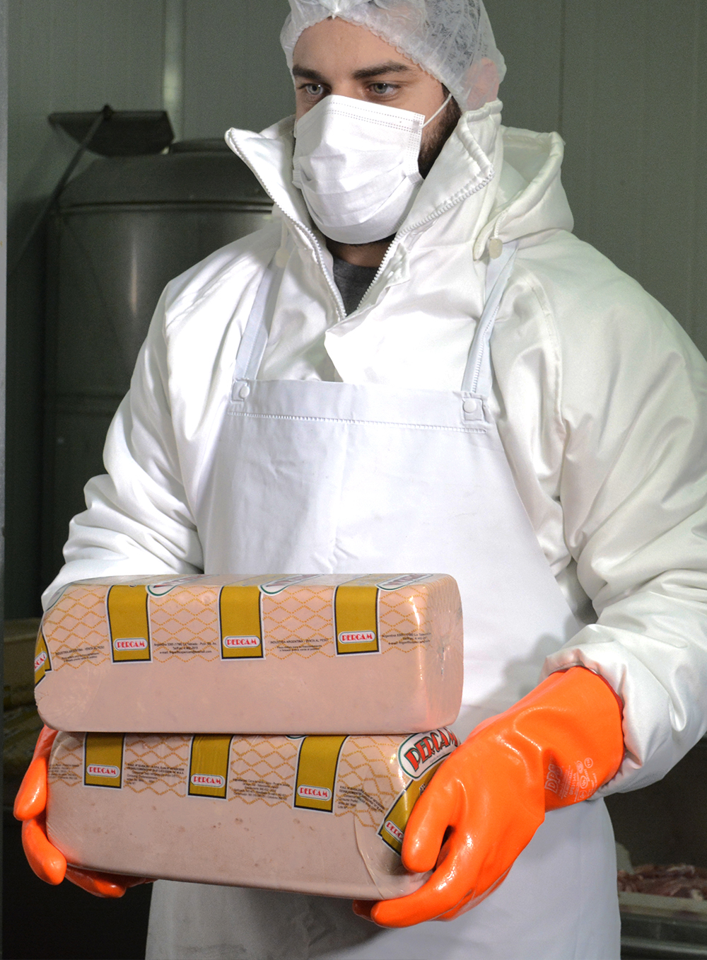 GUANTE PVC NARANJA FLÚO BAJAS TEMPERATURAS LARGO 35CM FORRADO DE PASCALE