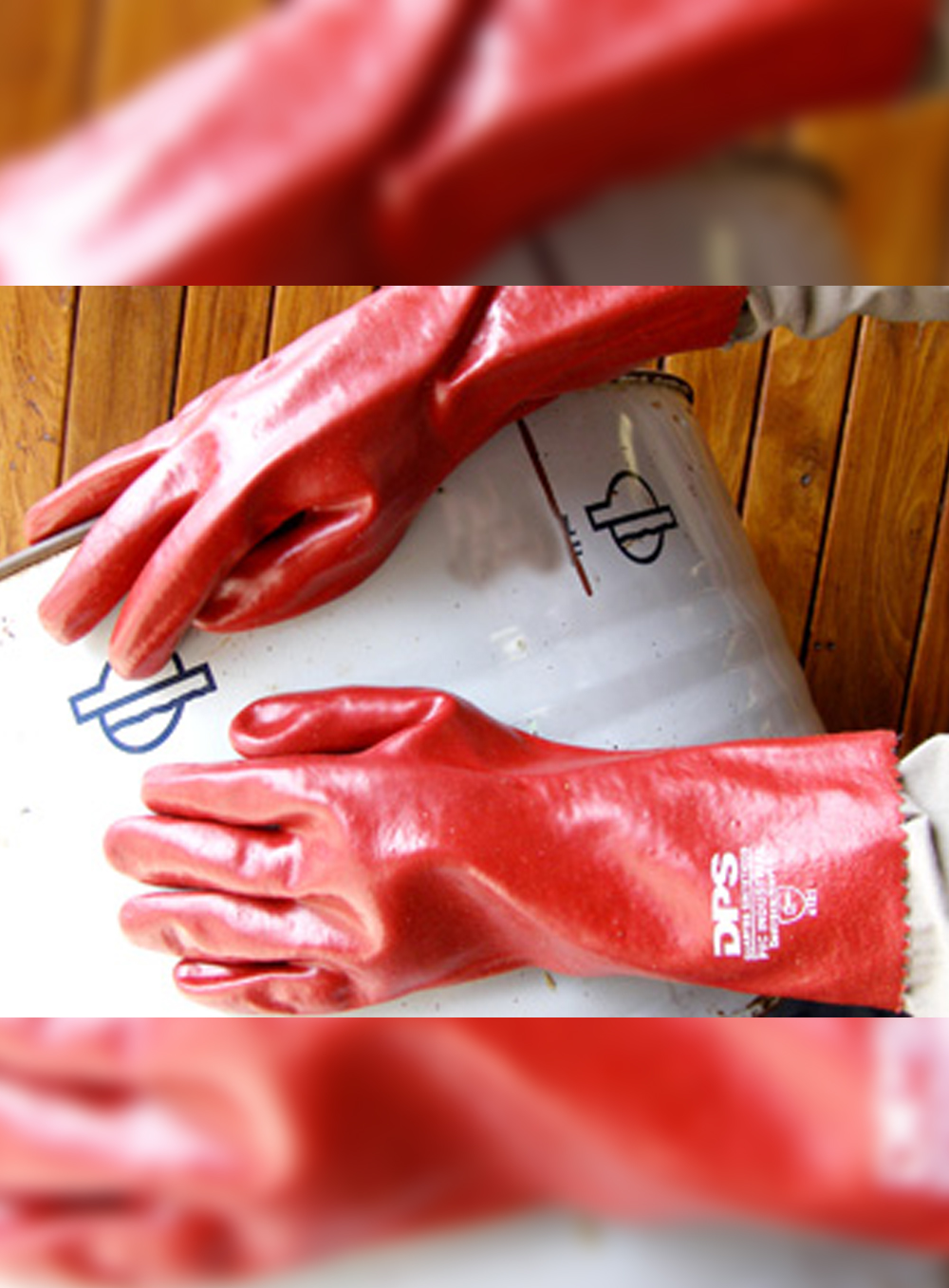 GUANTE PVC INDUSTRIAL ROJO LARGO TOTAL 35CM DE PASCALE