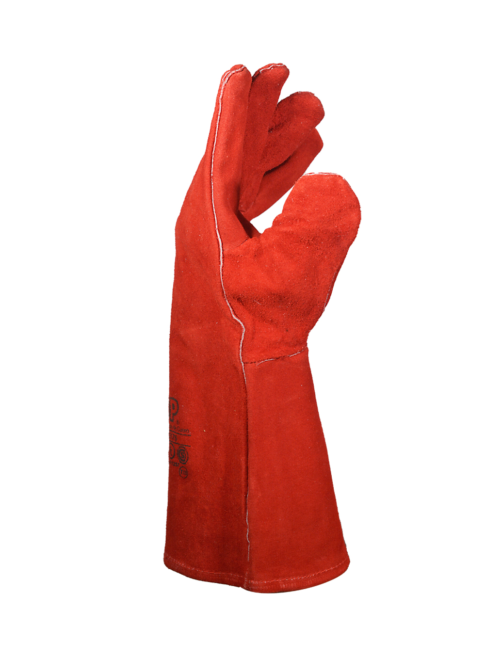 GUANTE AMERICANO DESCARNE LARGO ROJO FORRADO TIRA PROTECTORA DE PASCALE