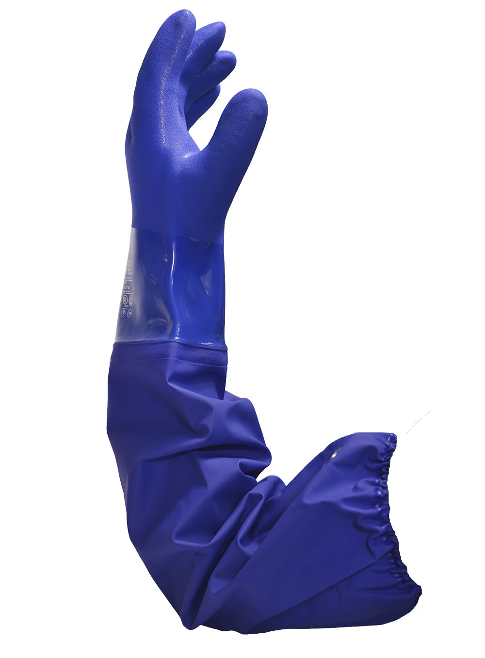 GUANTE PVC INDUSTRIAL AZUL BAÑO COMPLETO 70CM TALLE 10/XL