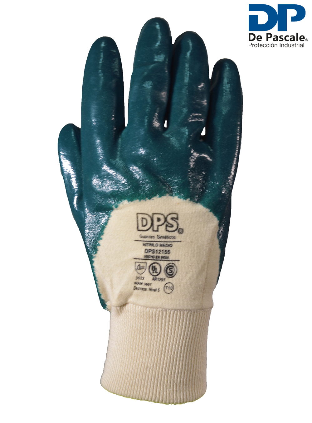 GUANTE NITRILO MEDIO VENTILADO AZUL PUÑO TEJIDO DE PASCALE