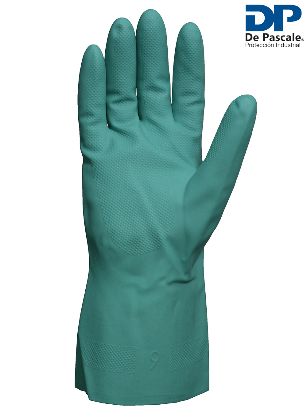 GUANTE DE ACRILO NITRILO VERDE FLOCADO 33CM LARGO ESPESOR 0.4MM DE PASCALE