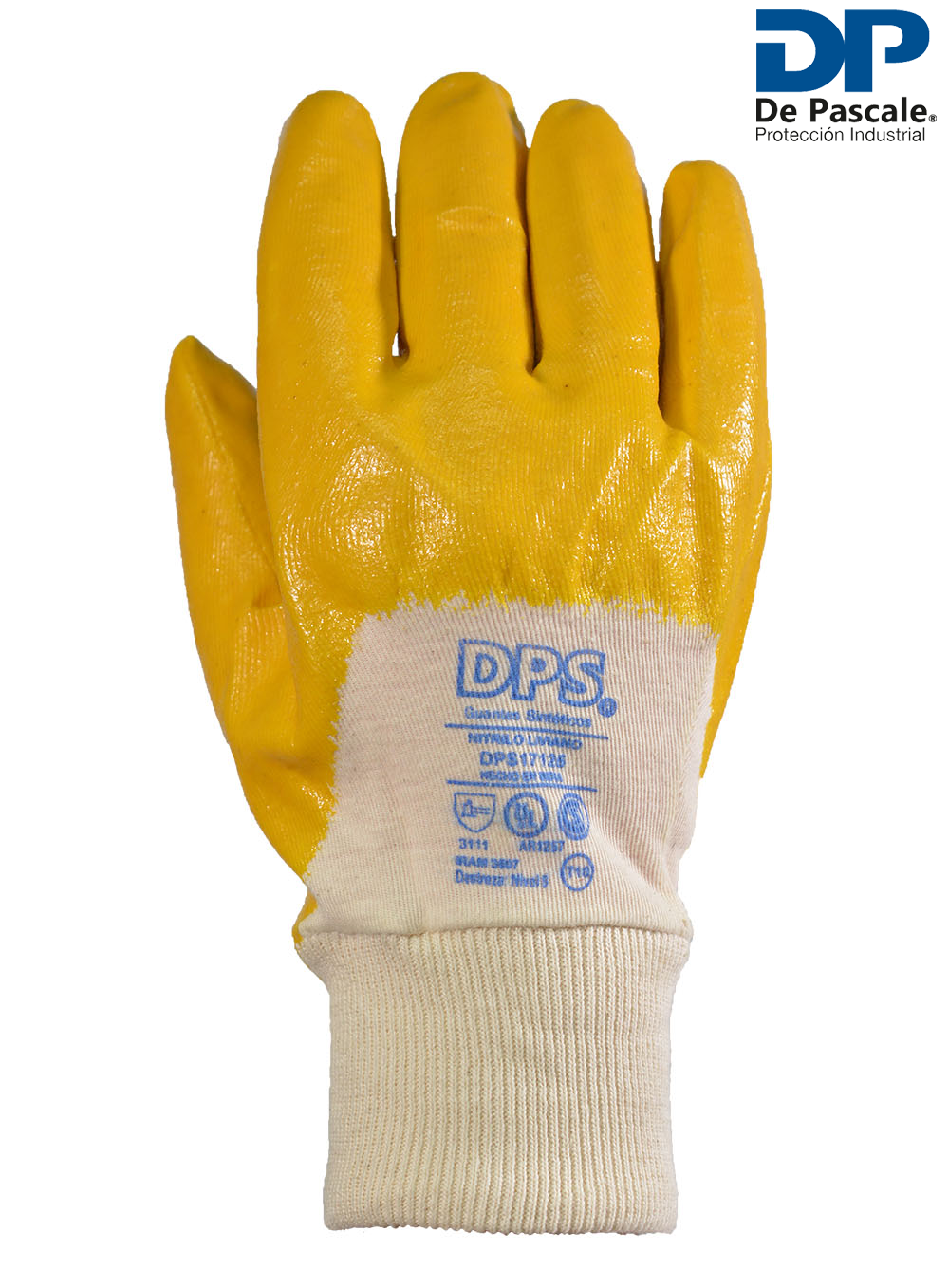 GUANTE NITRILO LIVIANO VENTILADO AMARILLO PUÑO TEJIDO DE PASCALE