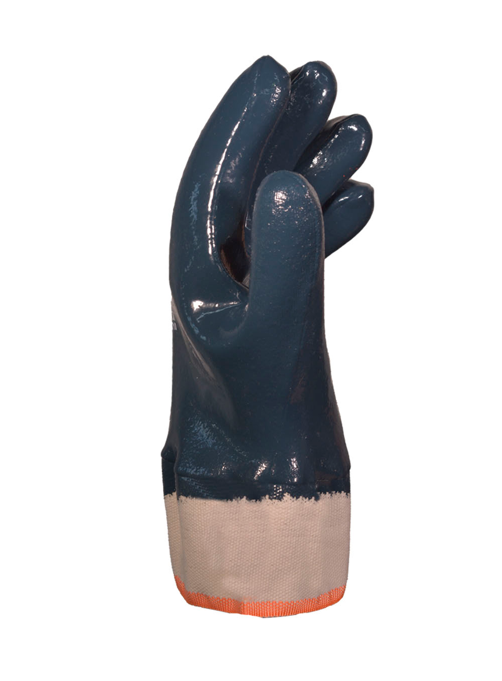 GUANTE NITRILO BAÑO COMPLETO PESADO AZUL PUÑO DE LONA DE PASCALE