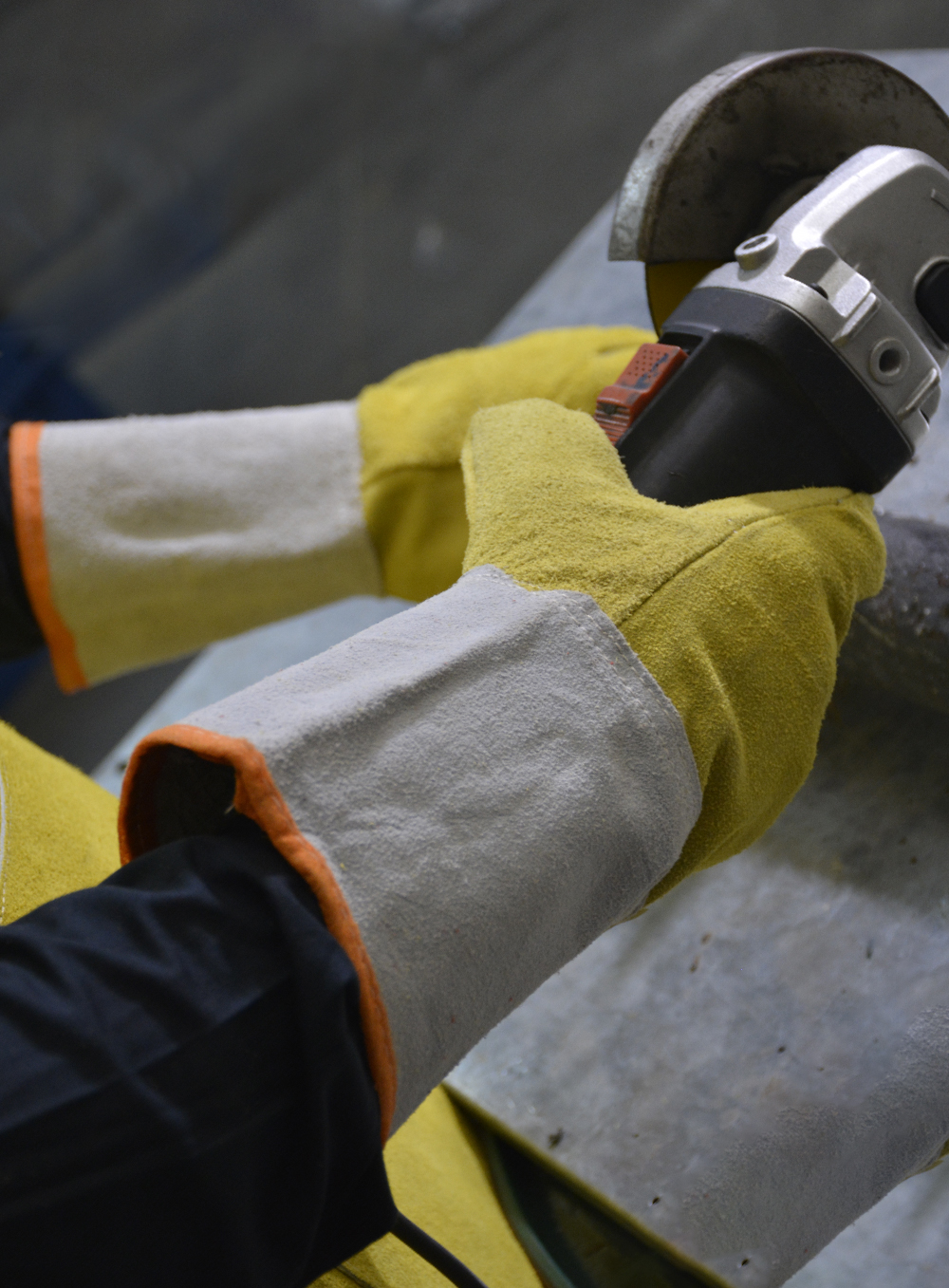 GUANTE AMERICANO DESCARNE AMARILLO PUÑO LARGO DE PASCALE