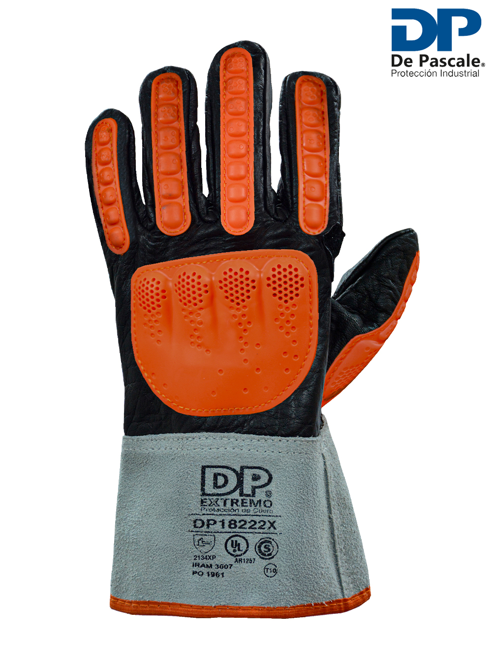 GUANTE AMERICANO VAQUETA OLEOFUGA NEGRA PUÑO CORTO REFUERZO CADENERO CON TPR DE PASCALE