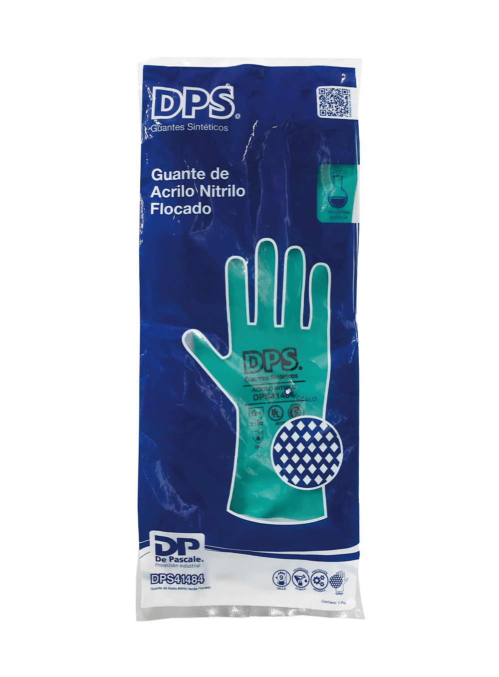 GUANTE DE ACRILO NITRILO VERDE FLOCADO 33CM LARGO ESPESOR 0.4MM DE PASCALE