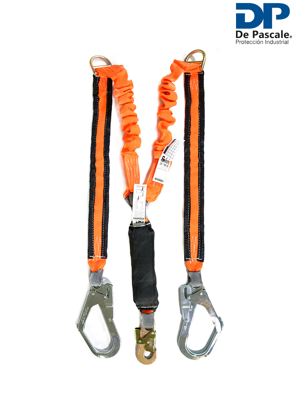 CABO DE VIDA PETROLERO DOS RAMAS ELASTIZADAS, AMORTIGUADOR, MOSQUETONES 55MM Y ARGOLLAS D INTERMEDIAS DE PASCALE