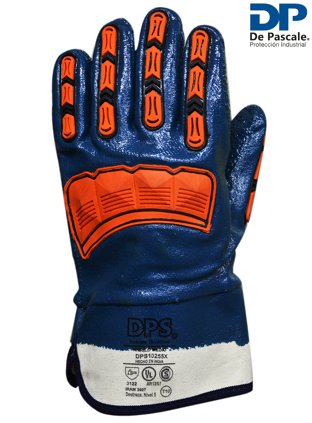 GUANTE BAÑO DE NITRILO COMPLETO PALMA REFORZADA PUÑO LONA REFUERZO TPR ANTISHOCK DE PASCALE