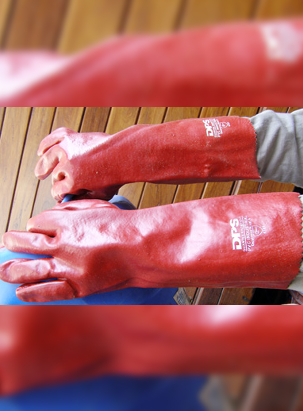 GUANTE PVC INDUSTRIAL ROJO LARGO TOTAL 40CM DE PASCALE