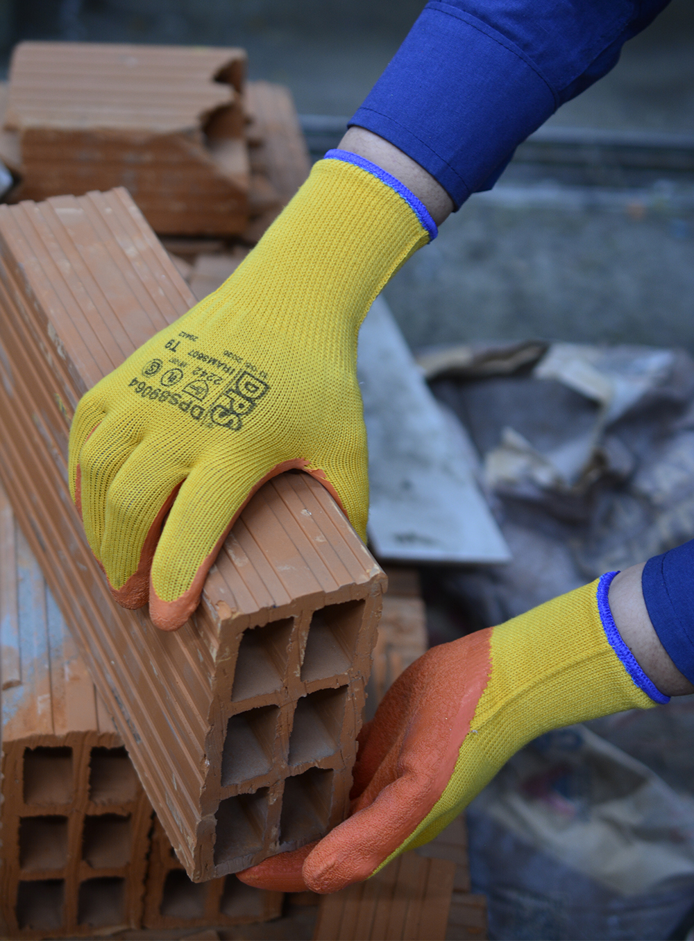 GUANTE SIN COSTURA G10 RECUBIERTO EN LATEX RUGOSO AMARILLO DE PASCALE