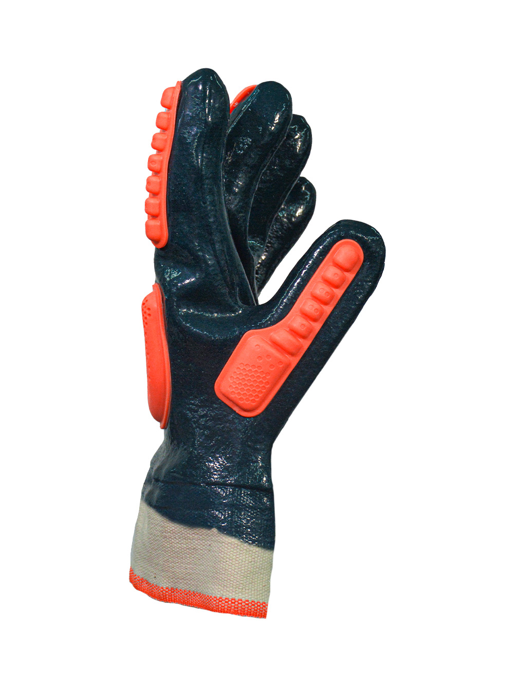 GUANTE NITRILO MEDIO BAÑO COMPLETO AZUL PUÑO DE LONA ANTISHOCK DE PASCALE