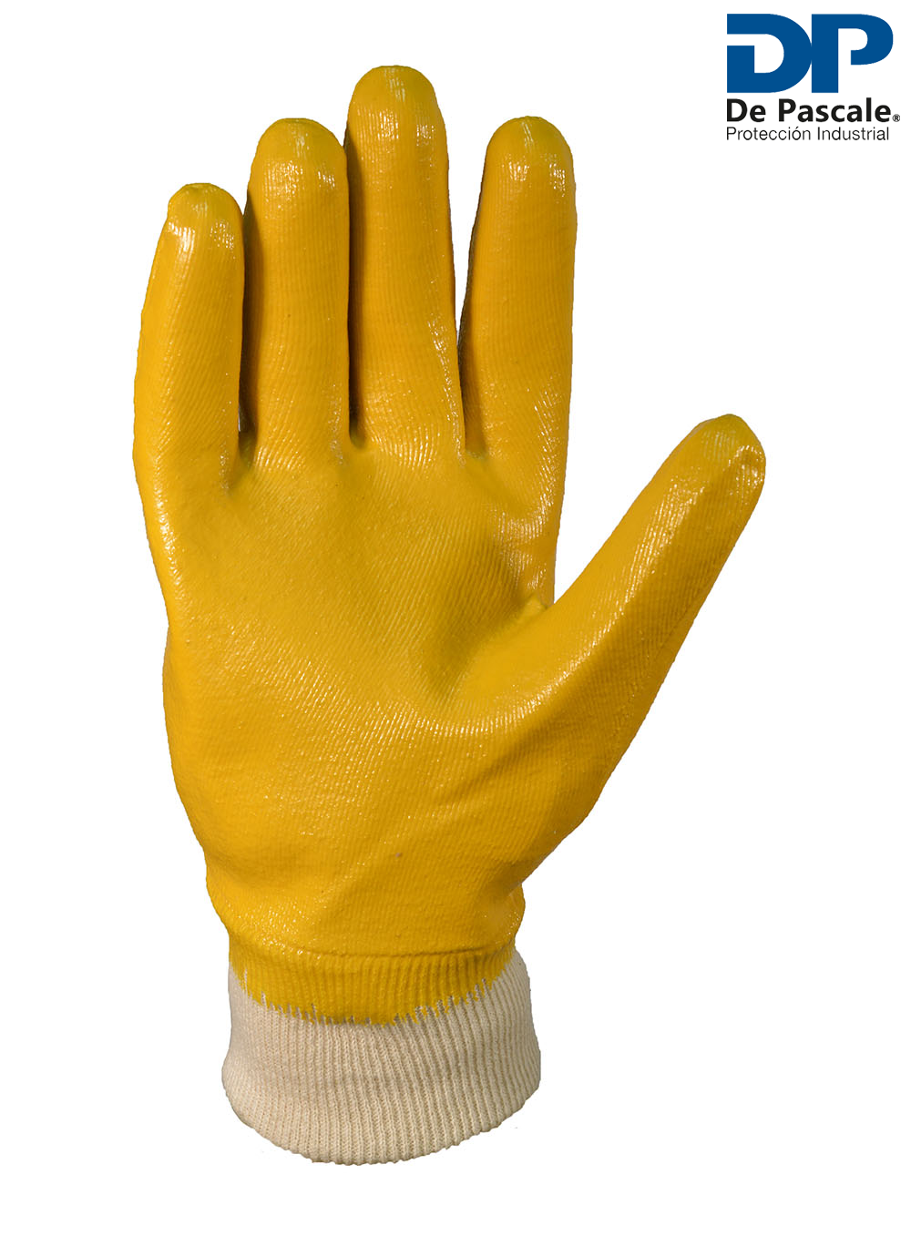 GUANTE NITRILO LIVIANO BAÑO COMPLETO AMARILLO PUÑO TEJIDO DE PASCALE