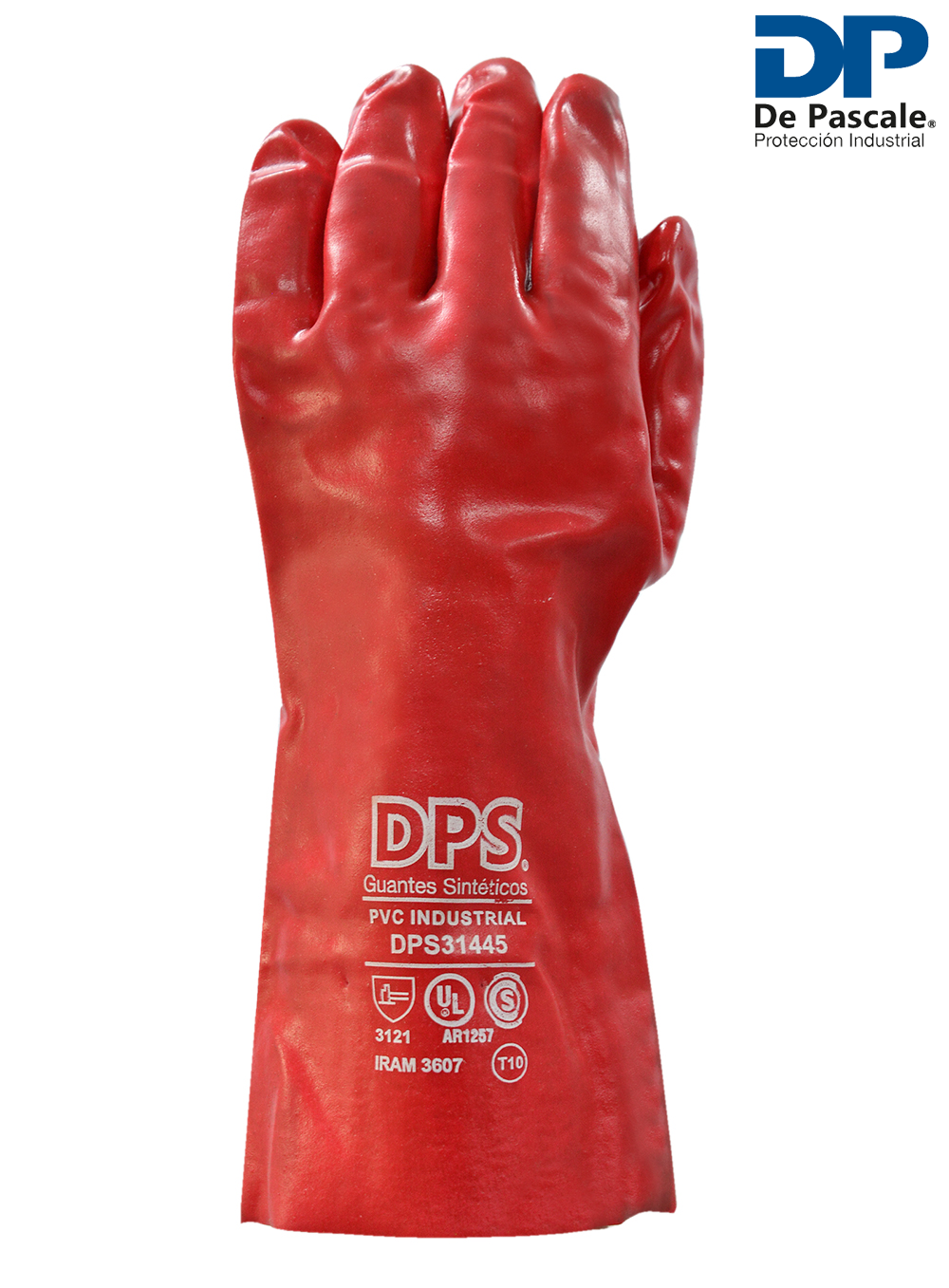GUANTE PVC INDUSTRIAL ROJO LARGO TOTAL 35CM DE PASCALE