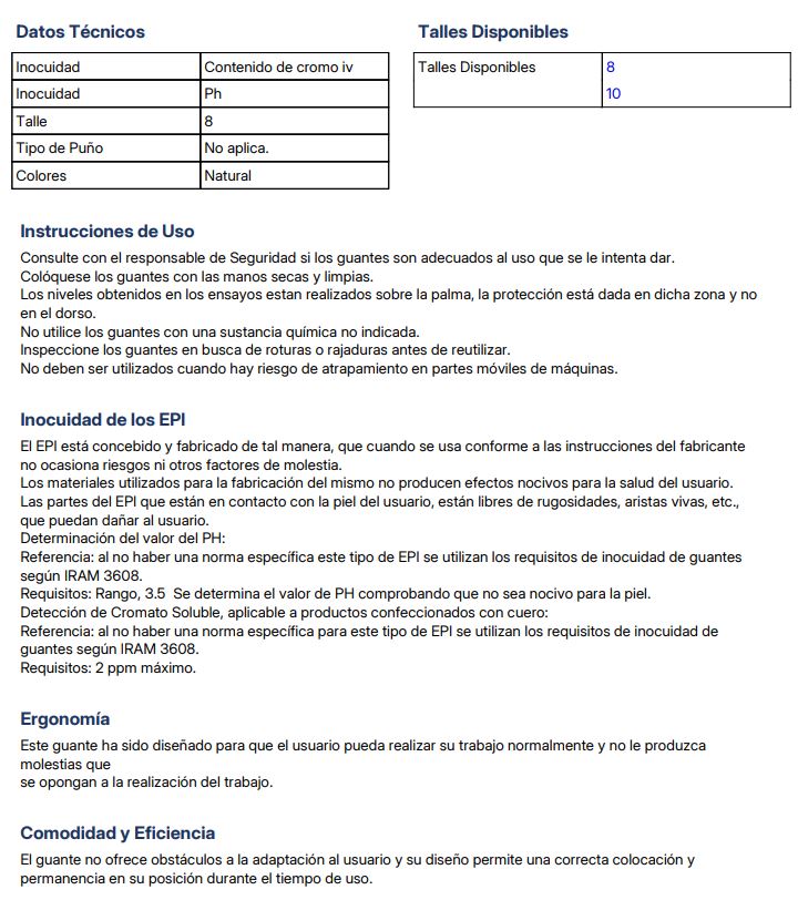 GUANTE SIN COSTURA ALGODÓN NATURAL ECONÓMICO MOTEADO DE PASCALE TALLE 8 Y 10