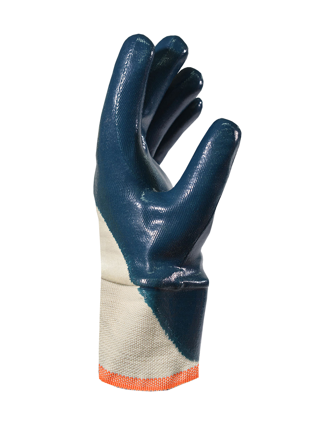 GUANTE NITRILO MEDIO VENTILADO AZUL PUÑO DE LONA DE PASCALE