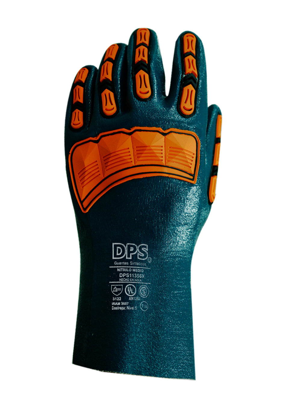 GUANTE NITRILO BAÑO COMPLETO AZUL CON TPR EN DORSO LARGO TOTAL 30CM DE PASCALE