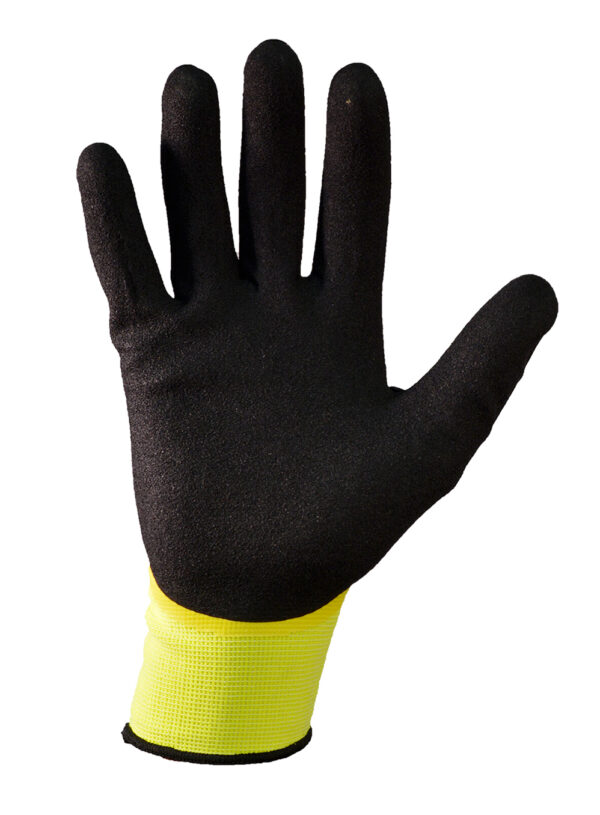 GUANTE TEJIDO SIN COSTURA AMARILLO G15 DOBLE BAÑO NITRILO REFUERZO TPR ANTISHOCK DE PASCALE