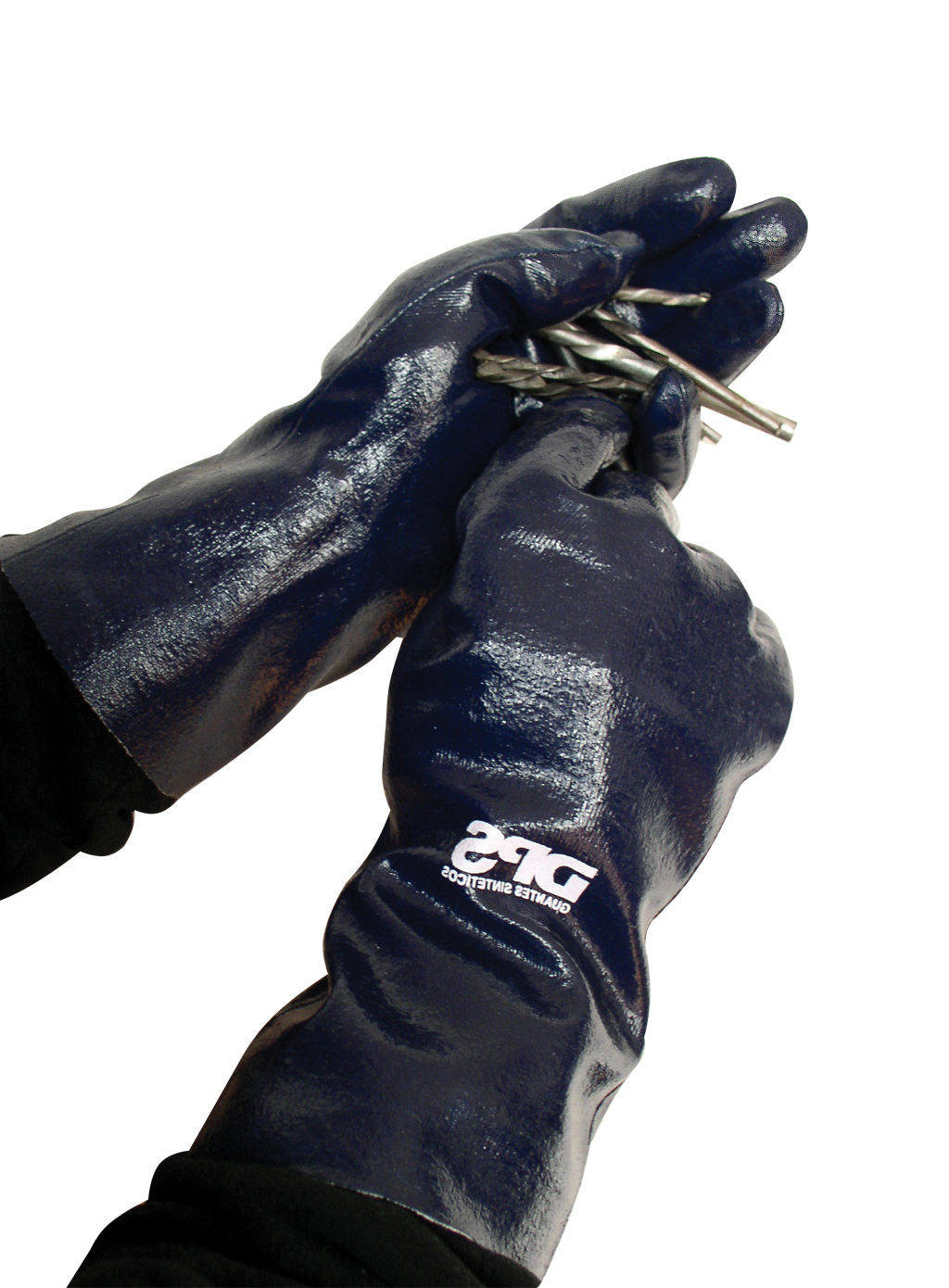 GUANTE NITRILO BAÑO COMPLETO AZUL LARGO TOTAL 30CM DE PASCALE