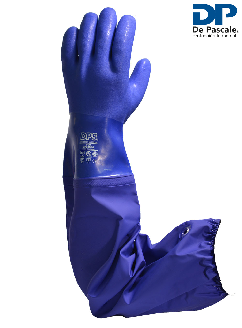 GUANTE PVC INDUSTRIAL AZUL BAÑO COMPLETO 70CM TALLE 10/XL