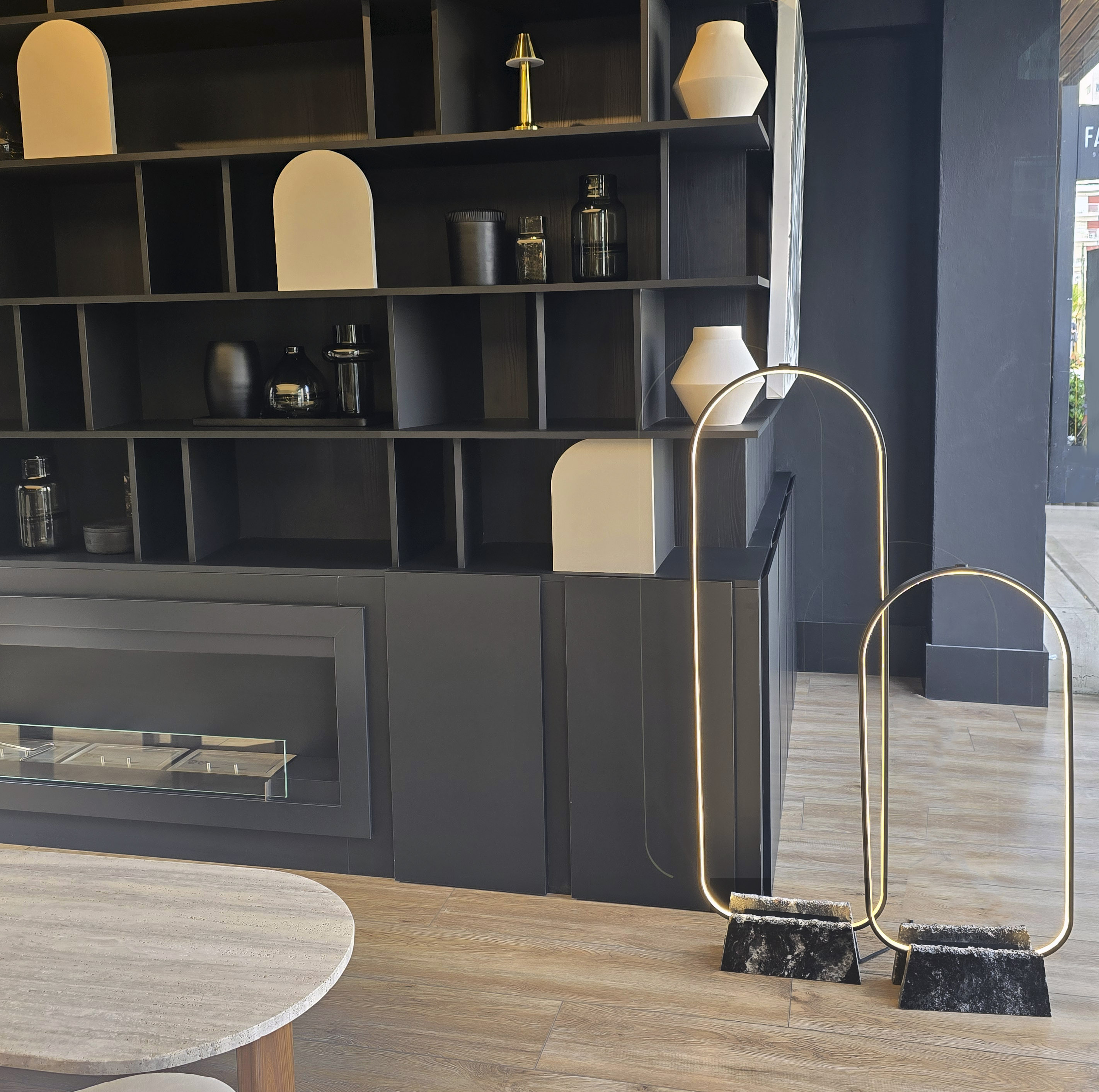 Minimalist LED Arch Floor Lamp Set