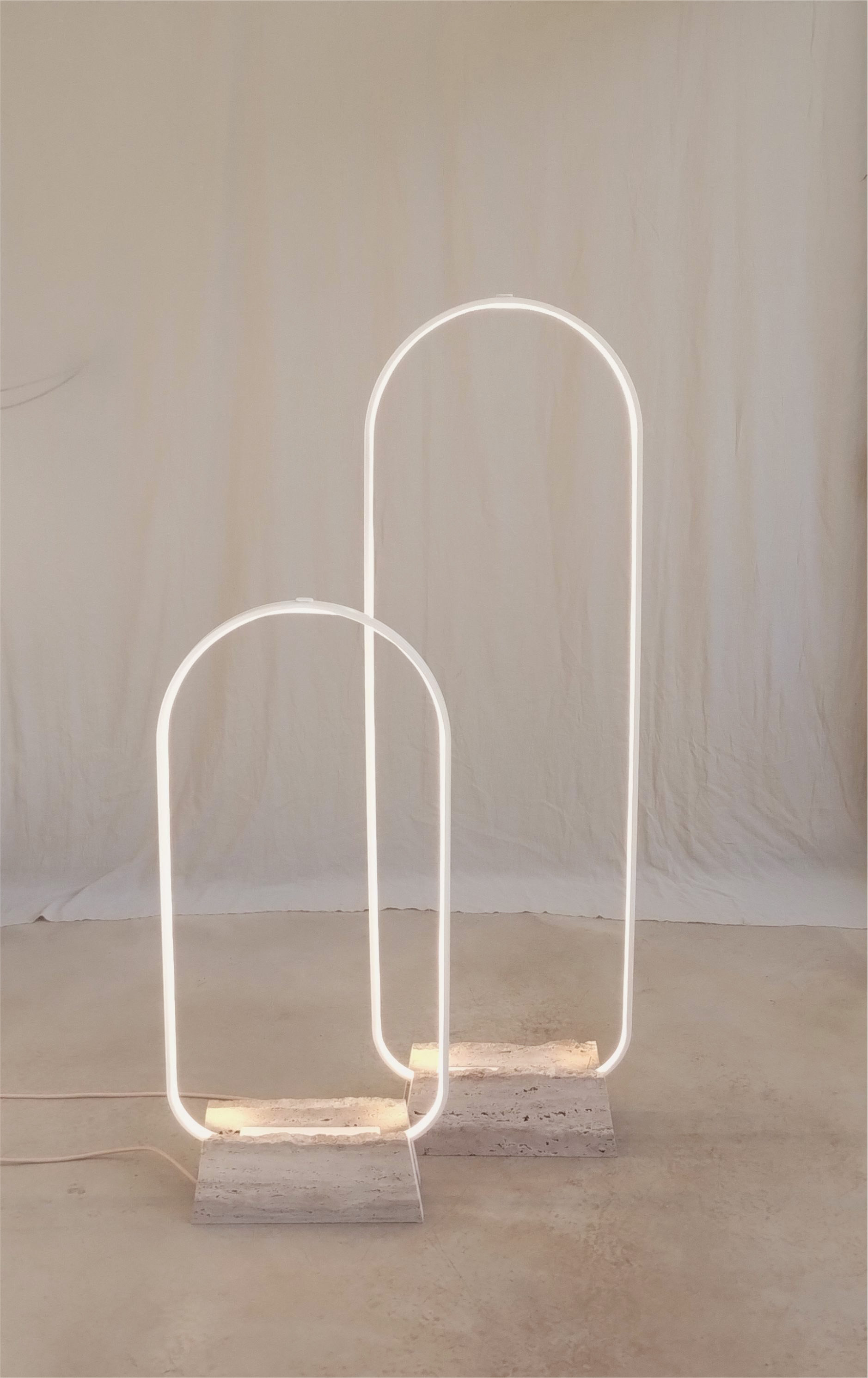 Minimalist LED Arch Floor Lamp Set