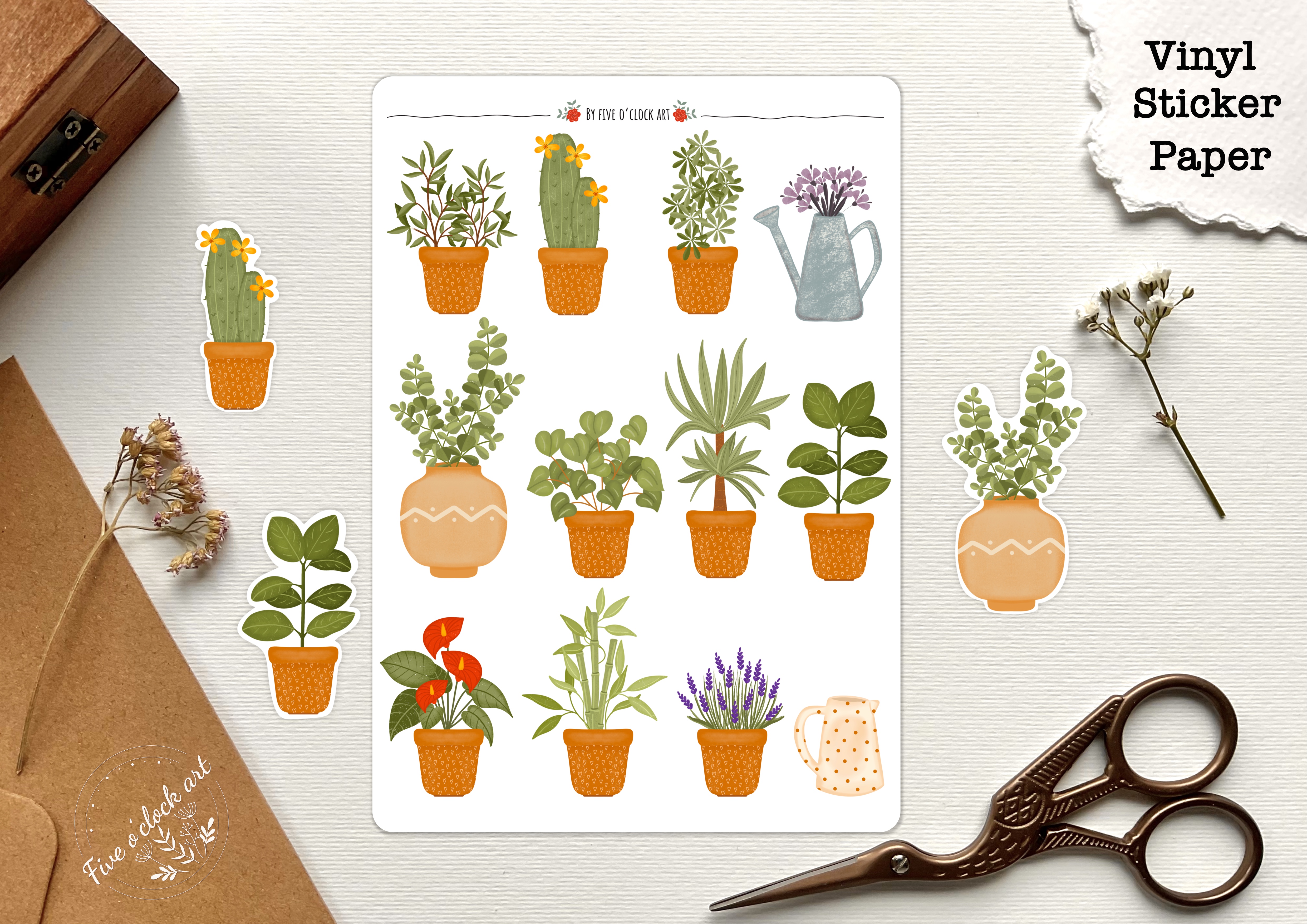 Potted Plant Vinyl Stickers