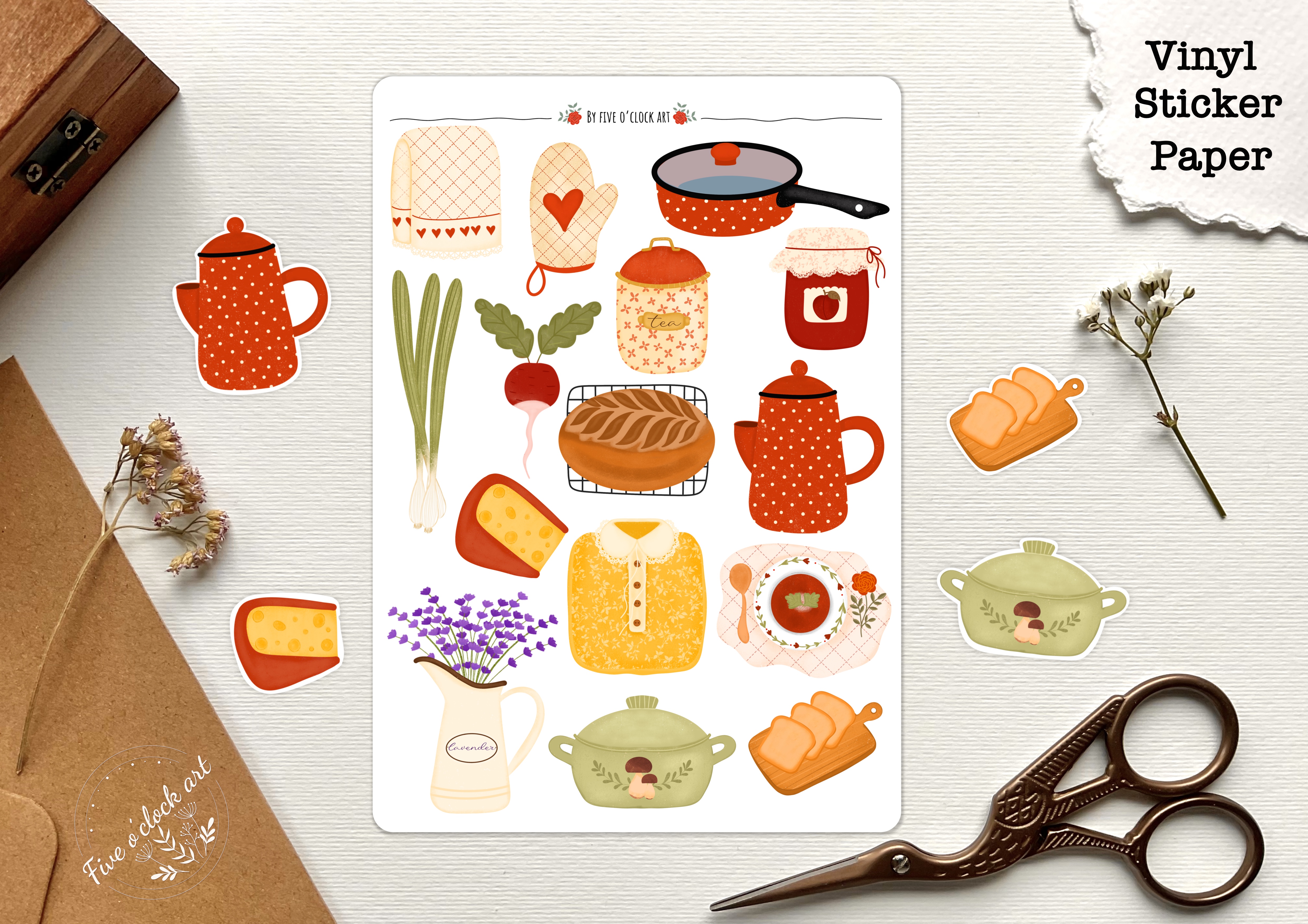 Cozy Kitchen Vinyl Sticker Set