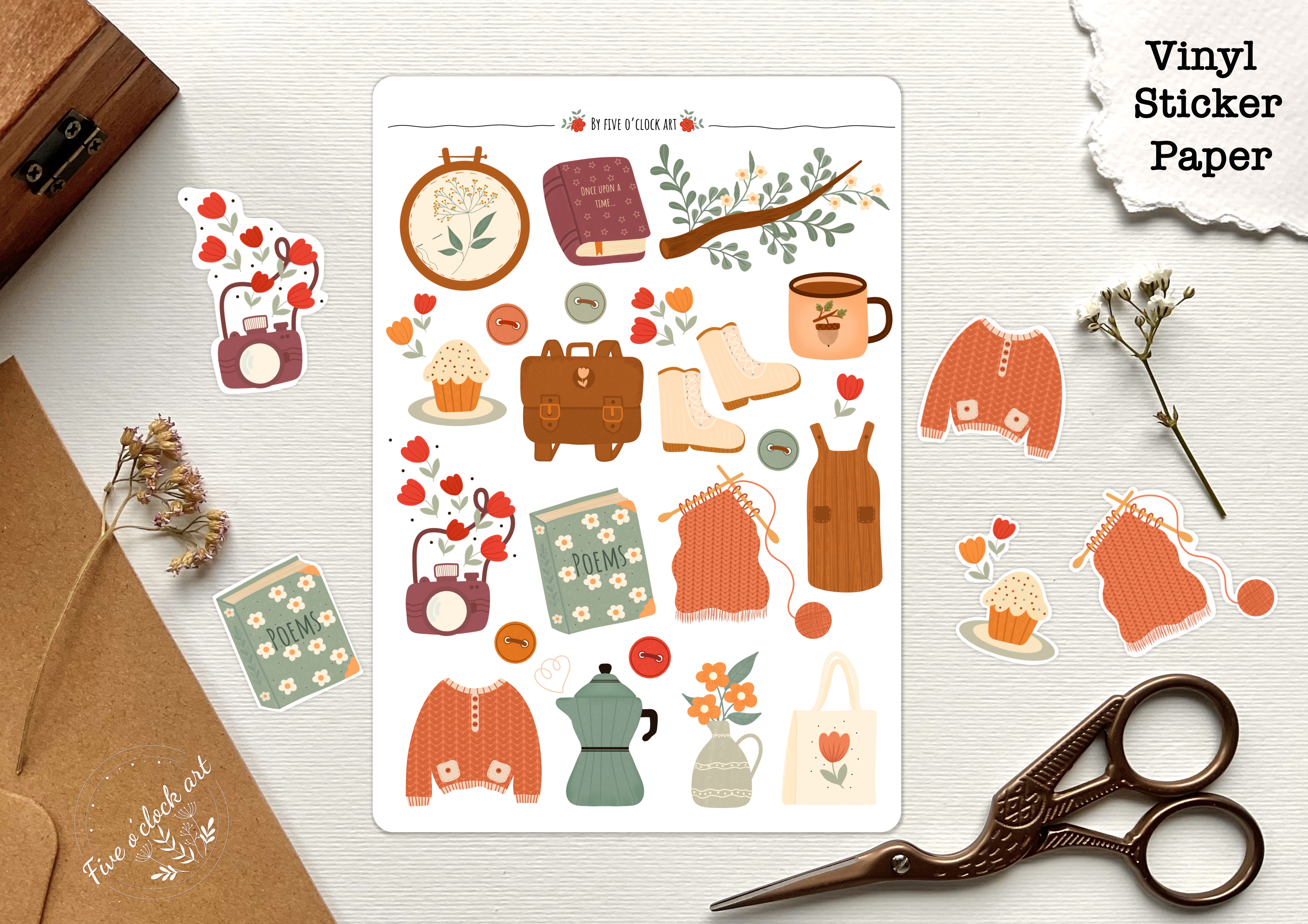 Cozy Time  Vinyl Sticker Set